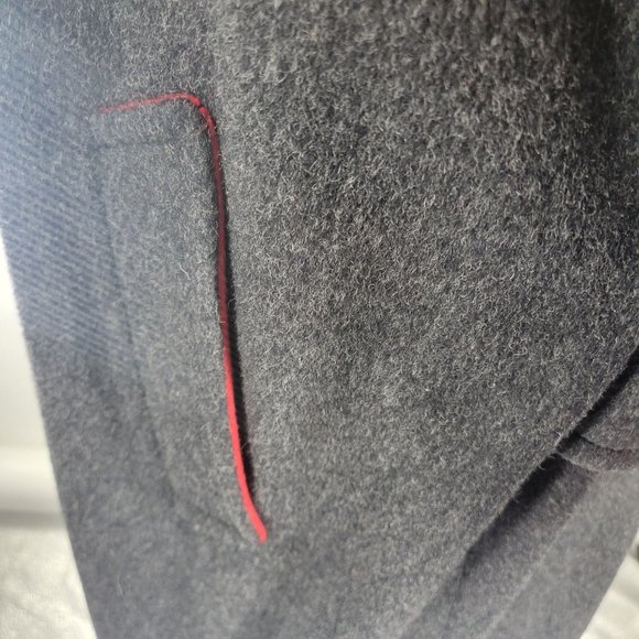 Vitg Charles Klein Forstmann Gray & Red Heavy Double Breasted Coat 16 - Picture 10 of 11